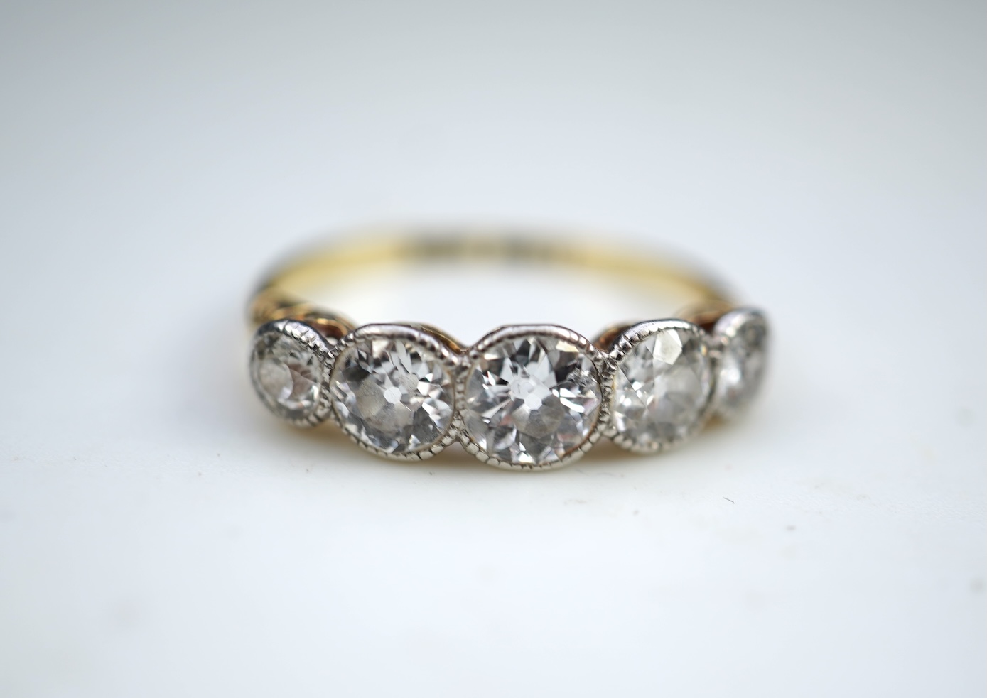 A diamond five-stone ring, early 20th century